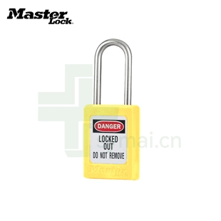 玛斯特Masterlock S31YLW 黄色安全挂锁 不锈钢锁梁塑料挂锁 上锁挂牌安全锁具