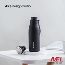 AKS水母推盖杯 便携车载商务办公室泡茶杯子 500mL 简洁黑白