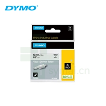 原装进口DYMO达美18055工业热缩标签 白标黑字 12mm x 1.5m (RHINO 4200, RHINO 6000+ 标签打印机适用)