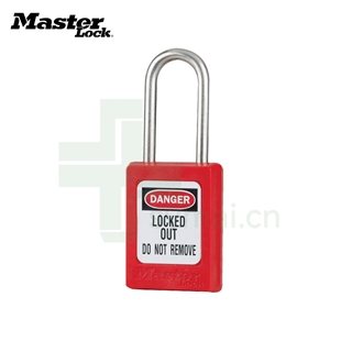 玛斯特Masterlock S31RED 红色安全挂锁 不锈钢锁梁塑料挂锁 上锁挂牌安全锁具