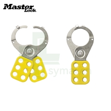 玛斯特Masterlock 424 上锁挂牌耐磨金属6孔安全搭扣钳口内直径38mm 黄色安全锁具搭扣