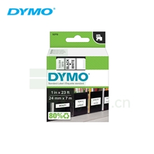 原装进口DYMO达美S0720920 D1标准标签带 透明标黑字 24mm x 7m (RHINO 6000+ 标签打印机适用)